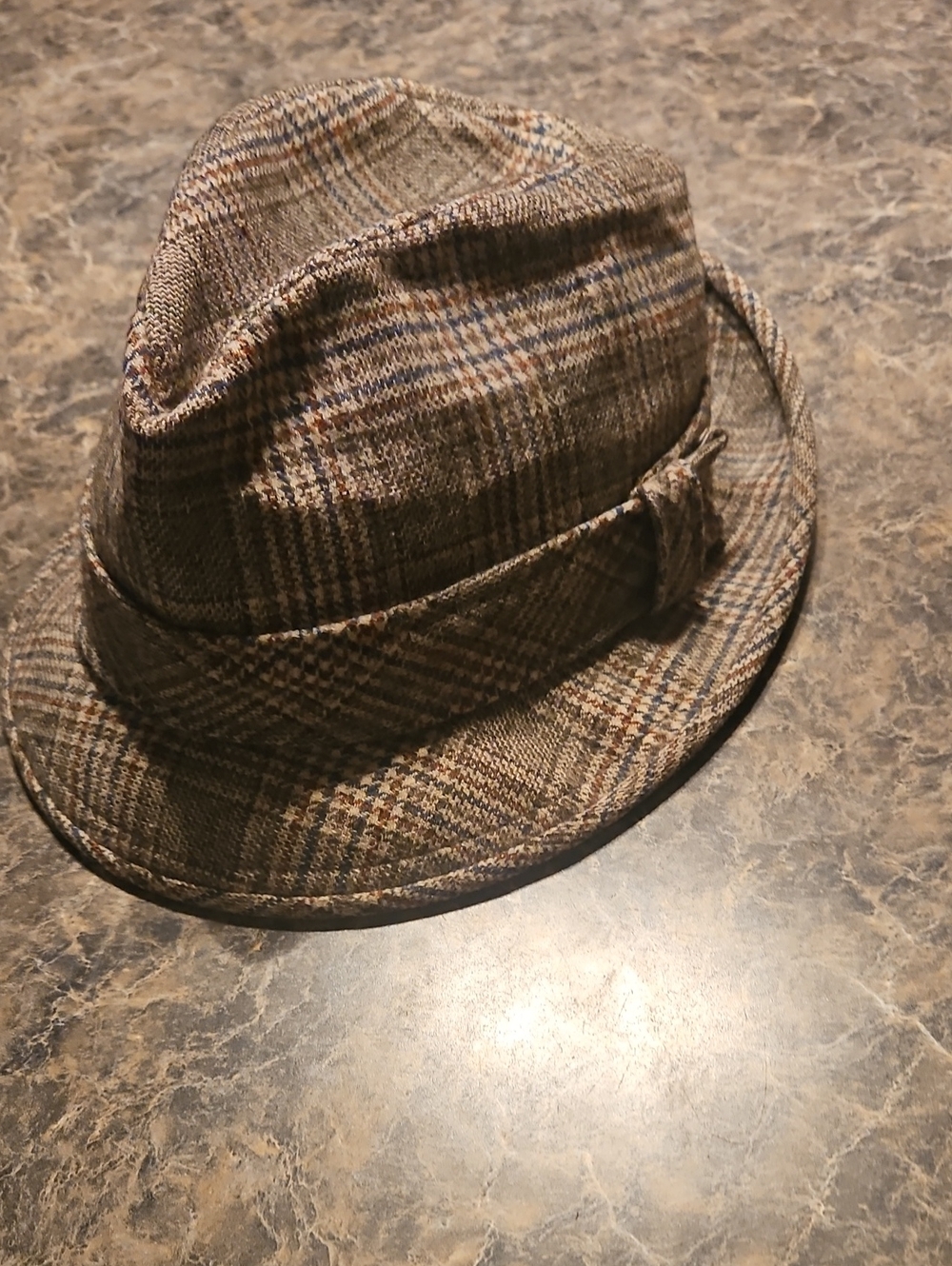 Vintage Pendleton Brown Plaid Fedora Hat -